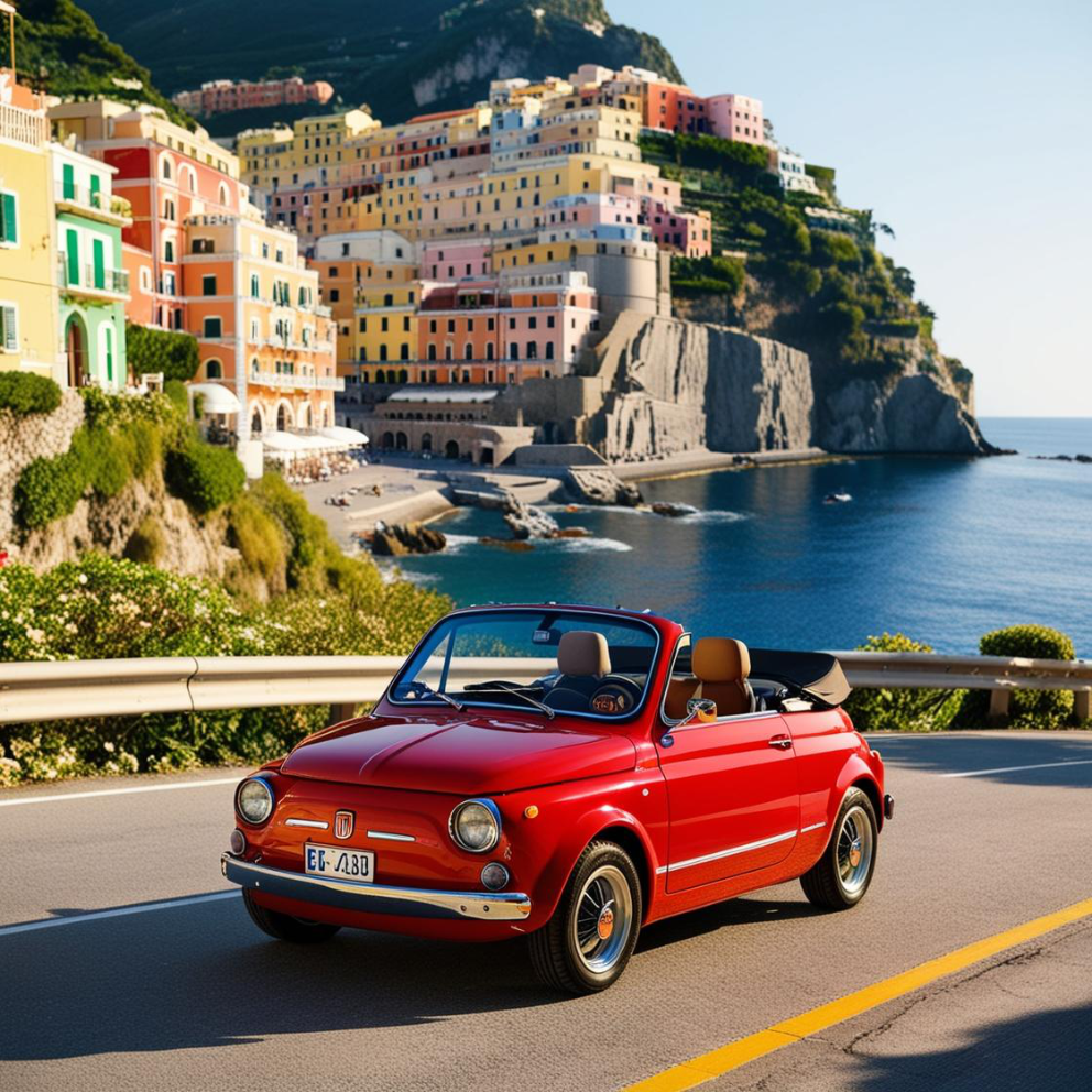 Rent Vintage Fiat 500 and visit Sorrento, Positano, and Amalfi